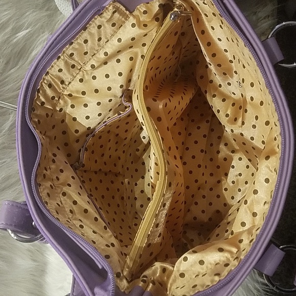 HANDBAG EXPRESS LAVENDER RHINESTONE SUNBURST TOTE - Picture 4 of 8